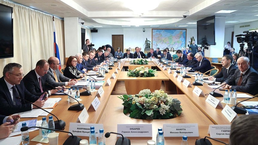 Эльвира Набиуллина на совместном заседании профильных комитетов Госдумы