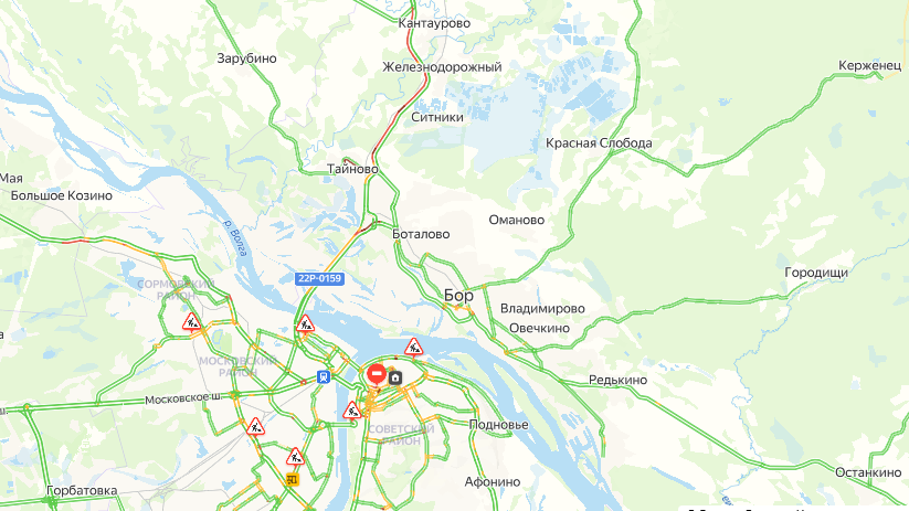 Многокилометровые пробки образовались на въездах в Нижний Новгород