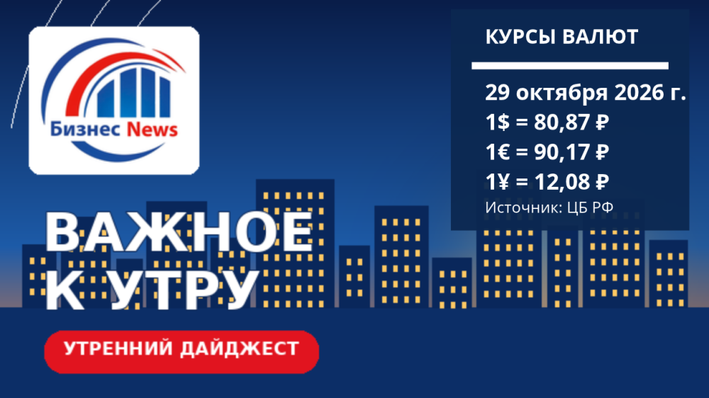 Курсы валют 29 октября 2026 года