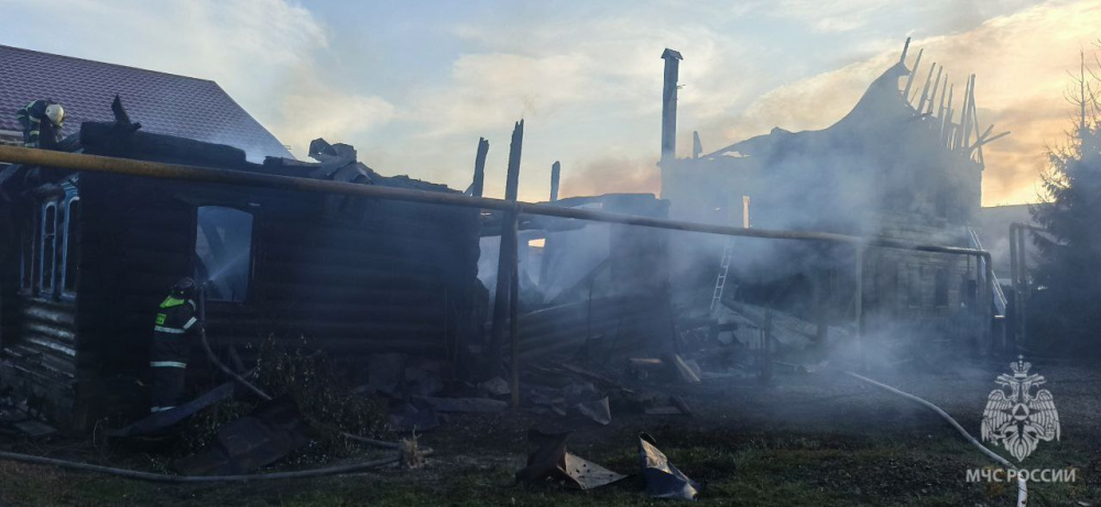 Пожар в посёлке Выездное