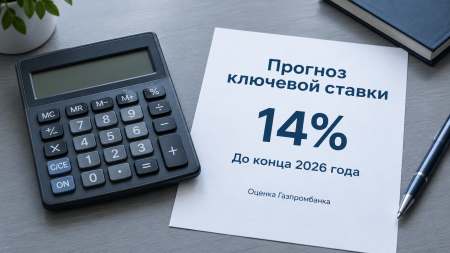 Газпромбанк ожидает сохранения ключевой ставки на уровне 14% до конца 2026 года