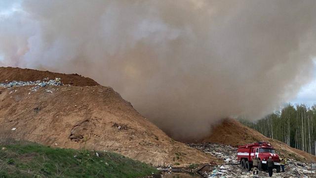 Пожар на полигоне ТБО в Городецком районе охватил 20 тыс. кв. м