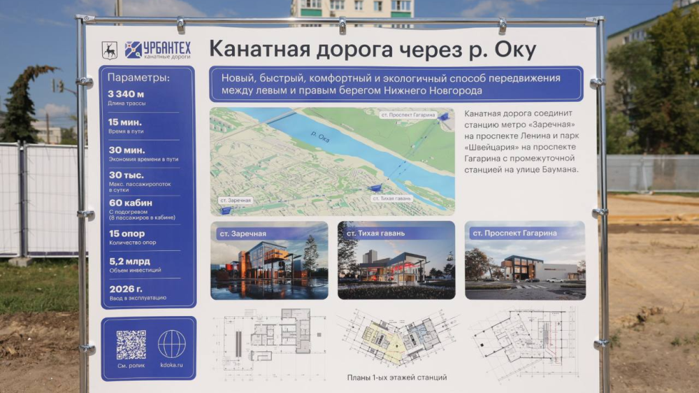 Вторую канатную дорогу начали строить в Нижнем Новгороде 