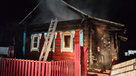 пожар в доме в деревне Болотниково Вачского района
